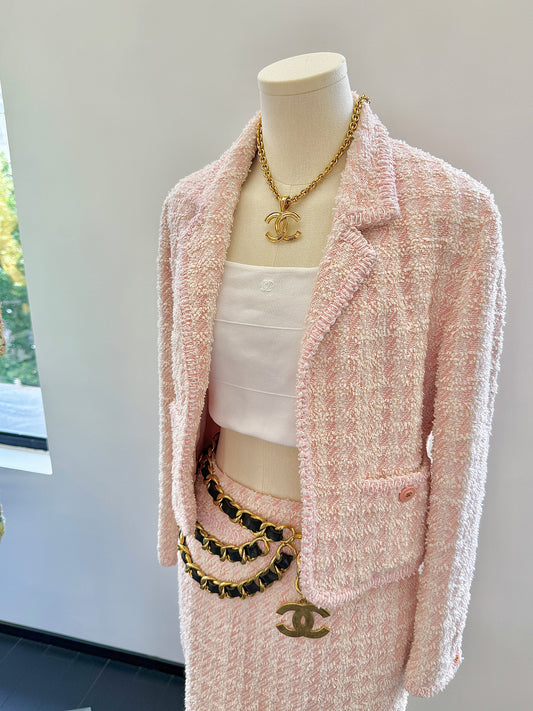 Chanel 1993 Pink Coarse Felt Set Size:38