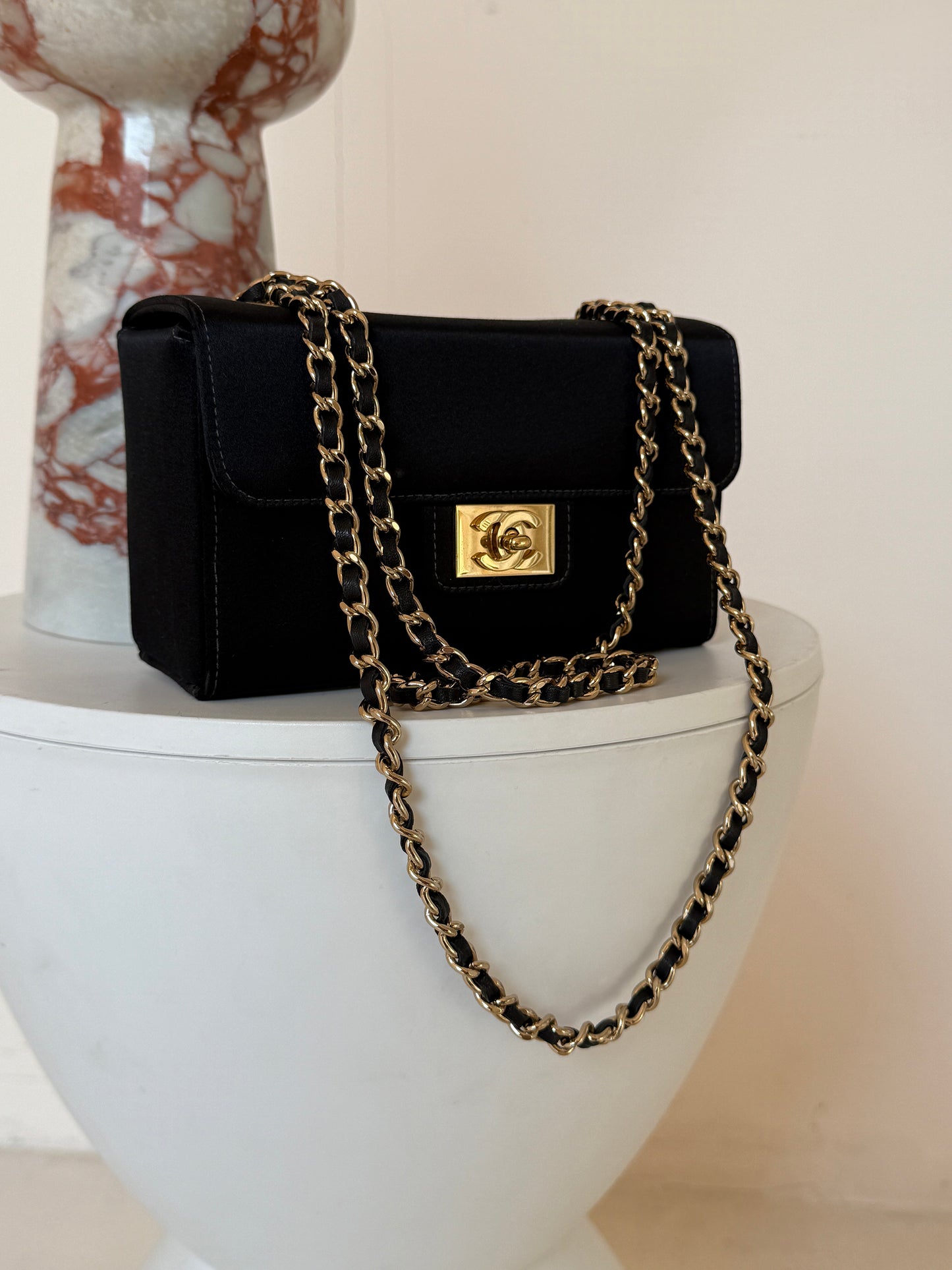Chanel vintage satin box bag