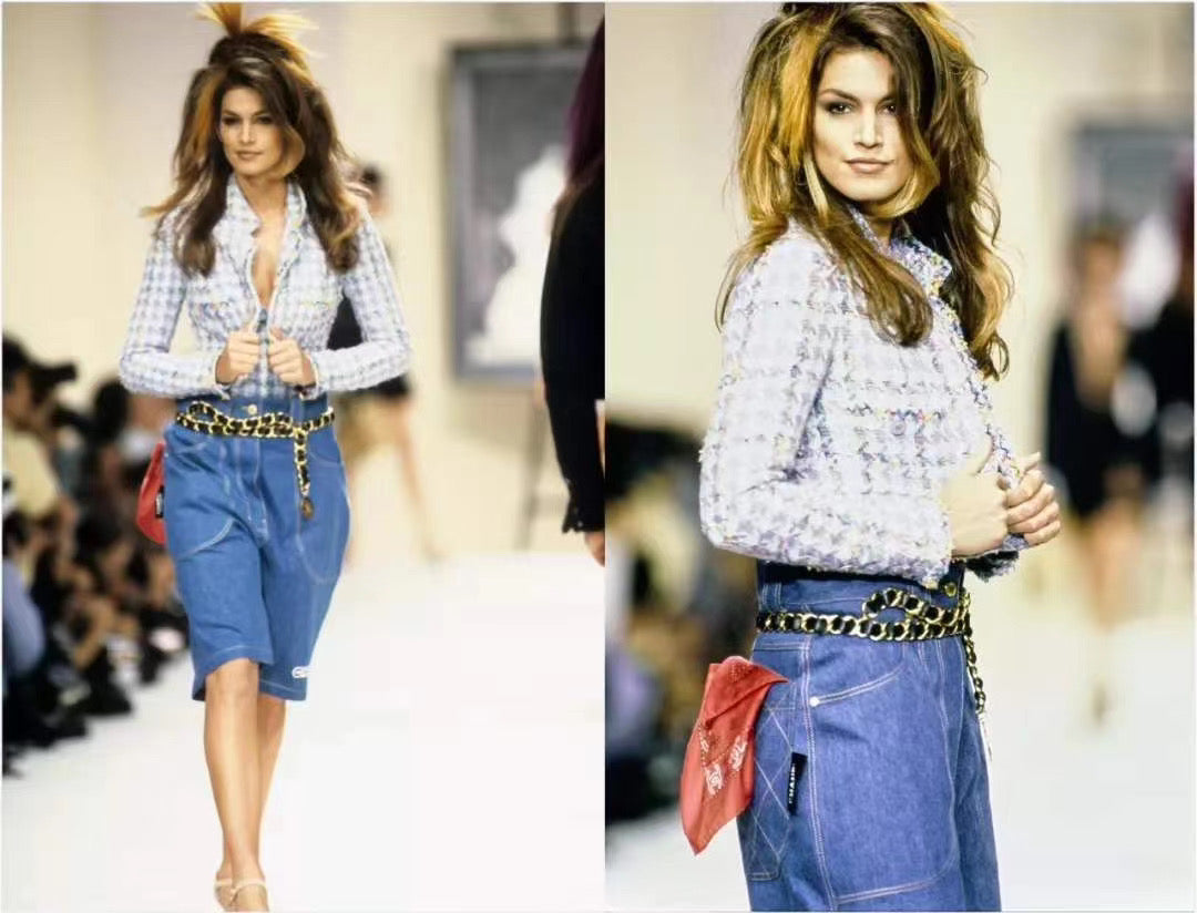 Chanel 1995 Rare Show Embroidered Jeans size：36