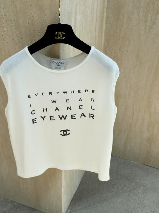 Chanel white knitted vest Size:38