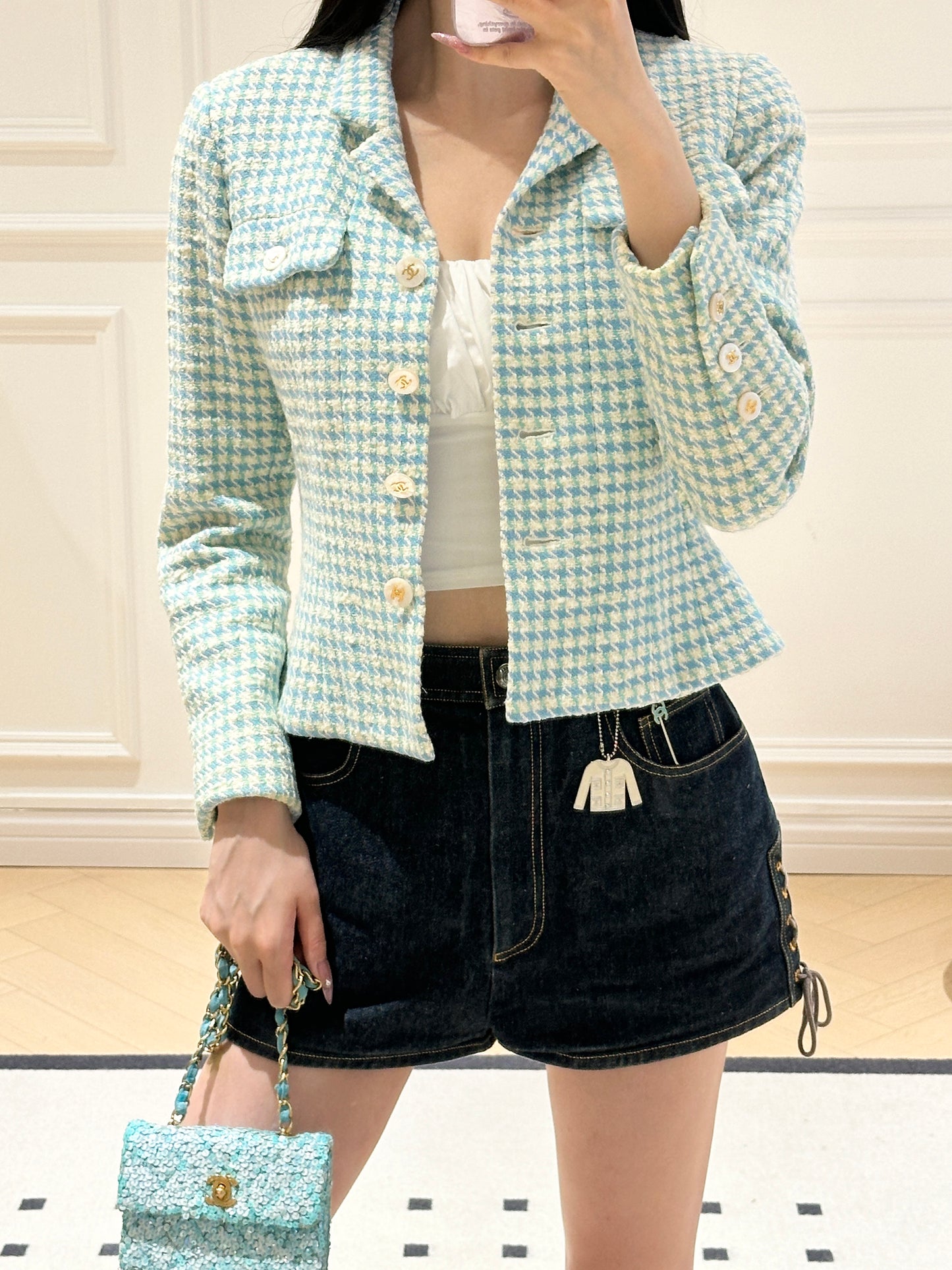 Chanel Blue Beimu Button Woolen Coat size：38