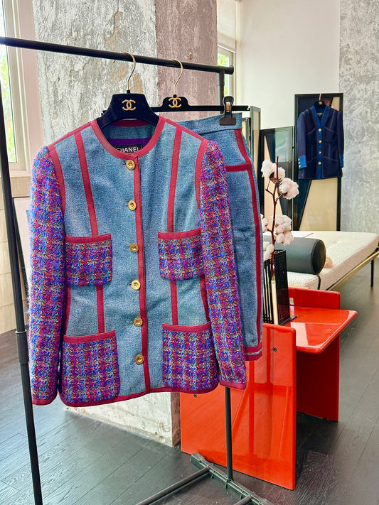 Chanel 1994 denim suit Size:38