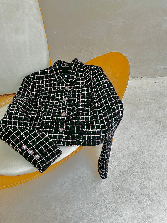 Chanel 23K Black Pink Coat size:38